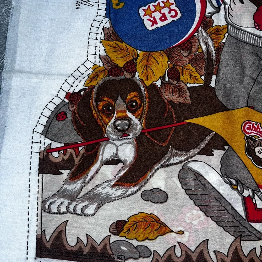 Vintage Fabric Panel Cabbage Patch Kids Football Player Pillow Cut-n-Sew 1983